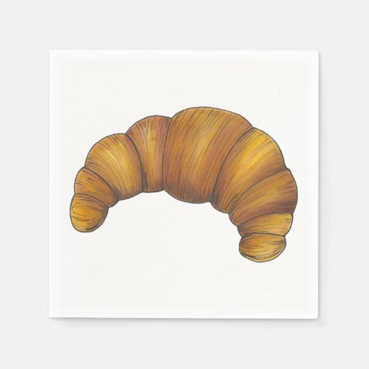 Flaky Buttery Croissant French Pastry Foodie Servetten (Voorkant)