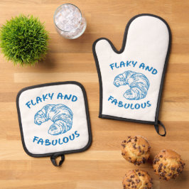 Flaky en Fabulous, Franse Croissant Chef Ovenwant & Pannenlap Set