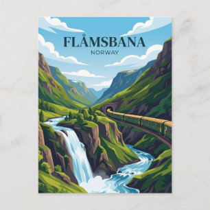 Flåm-spoorlijn (Flåmsbana) Noorwegen Briefkaart