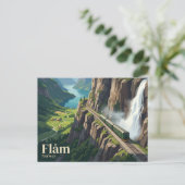 Flåm-spoorlijn Noorwegen Briefkaart (Staand voorkant)