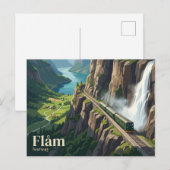 Flåm-spoorlijn Noorwegen Briefkaart (Voorkant / Achterkant)