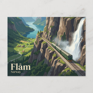 Flåm-spoorlijn Noorwegen Briefkaart