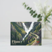 Flåm-spoorlijn Noorwegen Briefkaart (Staand voorkant)