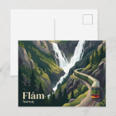 Flåm-spoorlijn Noorwegen Briefkaart (Voorkant / Achterkant)