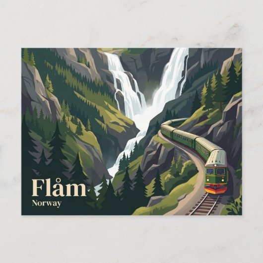 Flåm-spoorlijn Noorwegen Briefkaart (Voorkant)