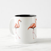 Flamant rose tweekleurige koffiemok (Voorkant links)