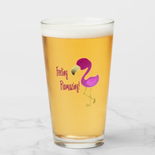 Flamazing Flamingo Glas (Voorkant gevuld)