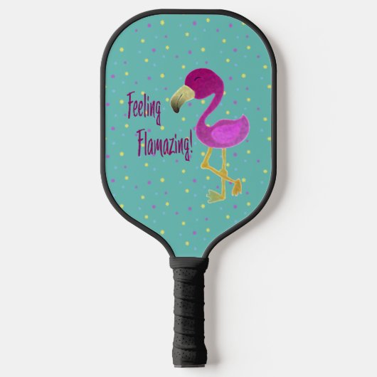 Flamazing Flamingo Pickleball Paddle (Voorkant)