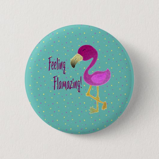 Flamazing Flamingo Ronde Button 5,7 Cm (Voorkant)