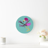 Flamazing Flamingo Ronde Klok (Huis)
