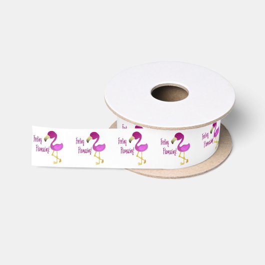 Flamazing Flamingo Satijnen Lint (Spoel)