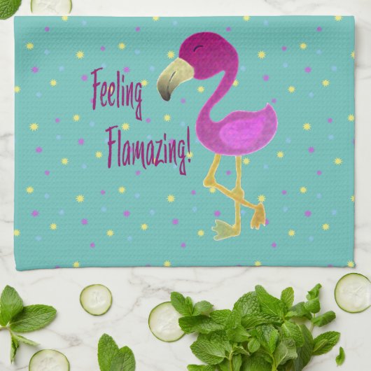 Flamazing Flamingo Theedoek (Gevouwen)