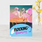 Flamazing Funny Hartelijk dank voor Flamingos Kaart (Gele Bloem)