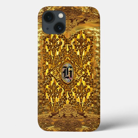 Flambeau Elegant Damask Monogram Case-Mate iPhone Case (Achterkant)