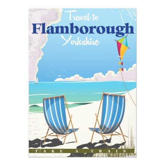 Flamborough Yorkshire reisposter Foto Afdruk (Voorkant)