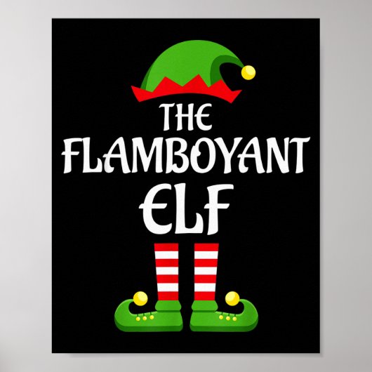 Flamboyant Elf Family Matching Group Christmas  Poster (Voorkant)