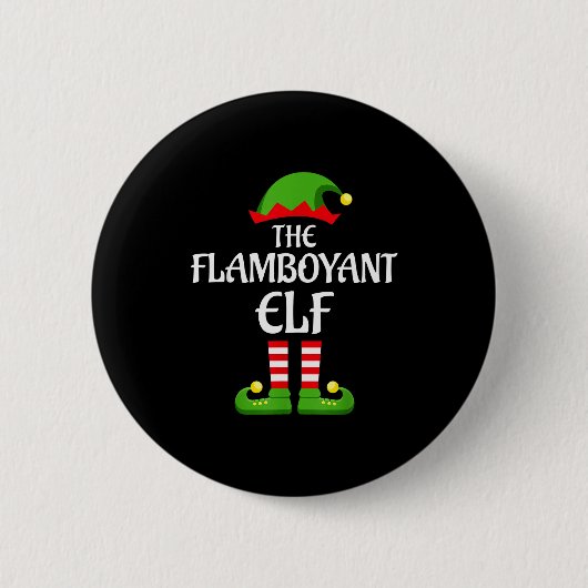 Flamboyant Elf Family Matching Group Christmas  Ronde Button 5,7 Cm (Voorkant)