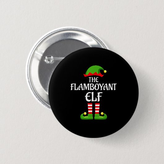 Flamboyant Elf Family Matching Group Christmas  Ronde Button 5,7 Cm (Voorkant /achterkant)