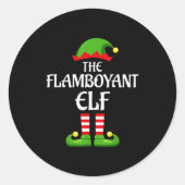 Flamboyant Elf Family Matching Group Christmas Ronde Sticker (Voorkant)