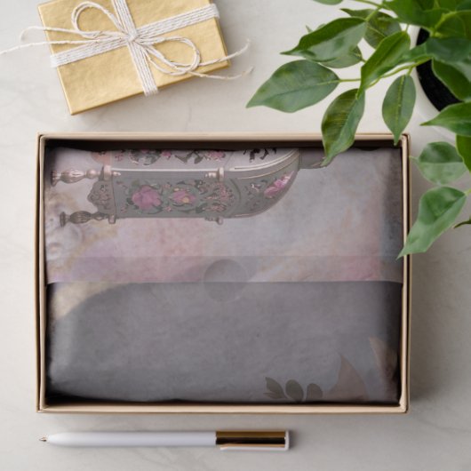 Flamboyant Flamingo Bloemen en Arabesque lantaarn Tissuepapier (Geschenk)