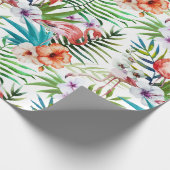 Flamboyant Flamingo Tropical natuur tuinpatroon Cadeaupapier (Hoek)