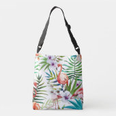 Flamboyant Flamingo Tropical natuur tuinpatroon Crossbody Tas (Achterkant)