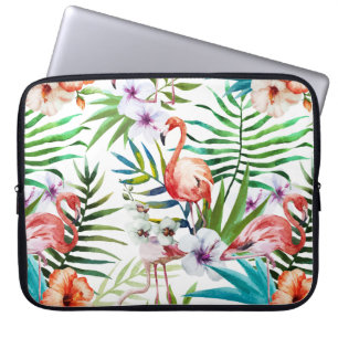 Flamboyant Flamingo Tropical natuur tuinpatroon Laptop Sleeve