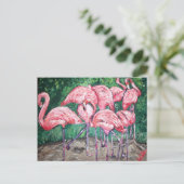 "Flamboyant Flamingos" Briefkaart (Staand voorkant)