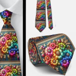 Flamboyant Neck Tie | Rainbow Flowers Faux Glitter Stropdas<br><div class="desc">Make an unforgettable entrance with this Flamboyant Rainbow Flowers Neck Tie, a vibrant celebration of color, confidence, and expressive style. Bursting with richly saturated rainbow hues and bold floral detail, this design transforms a classic accessory into a true statement piece. The dynamic blend of bright petal, gemstone diamonds and flowing...</div>