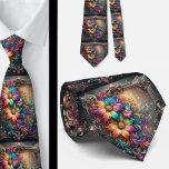 Flamboyant Neck Tie | Rainbow Flowers Faux Glitter Stropdas<br><div class="desc">Make an unforgettable entrance with this Flamboyant Rainbow Flowers Neck Tie, a vibrant celebration of color, confidence, and expressive style. Bursting with richly saturated rainbow hues and bold floral detail, this design transforms a classic accessory into a true statement piece. The dynamic blend of bright petal, gemstone diamonds and flowing...</div>