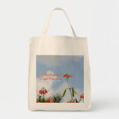 Flamboyant Royal Poinciana Blossom en Sky Blue Tote Bag (Voorkant)