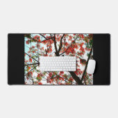 Flamboyant Royal Poinciana Boom Fotografisch Zwart Bureaumat (Keyboard & Muis)