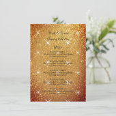 Flamboyant sparkly gouden glitter glamoureuze brui menu (Staand voorkant)