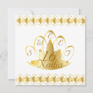 Flamboyant Tiaras Sweet Sixteen Uitnodiging-Cust. Kaart