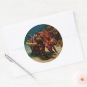 Flamboyante inktvis ronde sticker (Envelop)