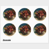 Flamboyante inktvis ronde sticker (Vel)