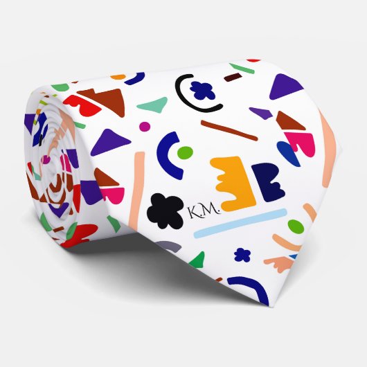 Flamboyante moderne speelse geometrische chique mo stropdas (Opgerold)