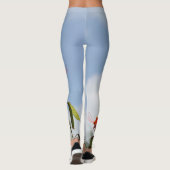 Flamboyante Royal Poinciana Flowers Sky Blue Leggings (Achterkant)