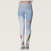 Flamboyante Royal Poinciana Flowers Sky Blue Leggings (Voorkant)