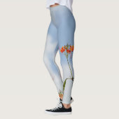 Flamboyante Royal Poinciana Flowers Sky Blue Leggings (Links)