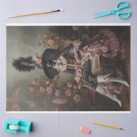 Flamboyante standaard poedel decoupage tissuepapier (Craft)