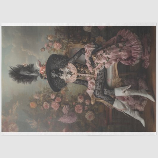 Flamboyante standaard poedel decoupage tissuepapier (Voorkant)