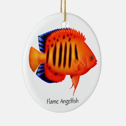Flame Angelfish  sierbloem Keramisch Ornament (Rechts)