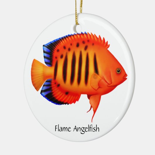 Flame Angelfish  sierbloem Keramisch Ornament (Links)