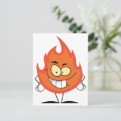 Flame Cartoon Character Briefkaart (Staand voorkant)