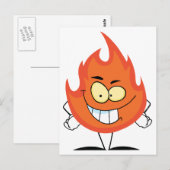 Flame Cartoon Character Briefkaart (Voorkant / Achterkant)
