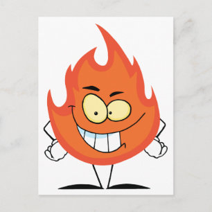 Flame Cartoon Character Briefkaart