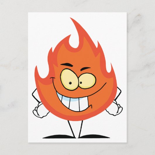 Flame Cartoon Character Briefkaart (Voorkant)