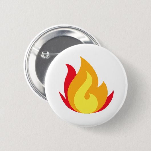 Flame Emoji Afgedrukt Ronde Button 5,7 Cm (Voorkant /achterkant)