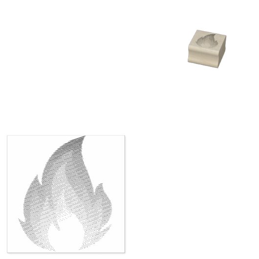 Flame Emoji Rubber Stamp Rubberstempel (Gestempeld)